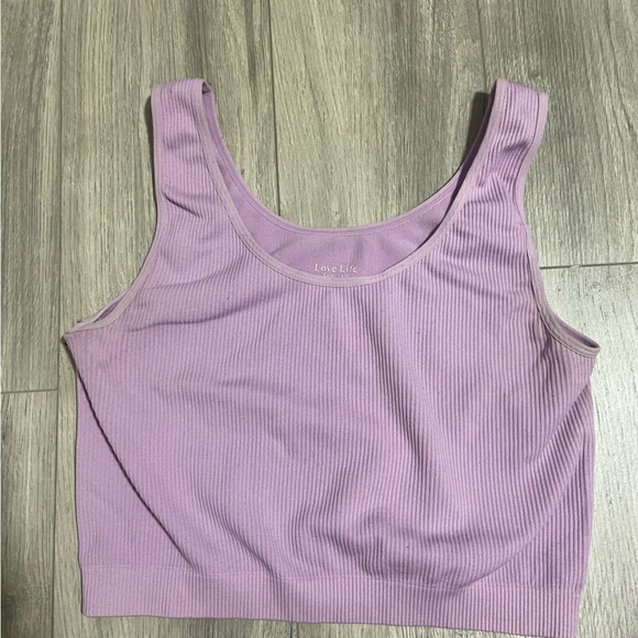 Lilac Purple Ripped Crop Top Small - Picture 1 of 4